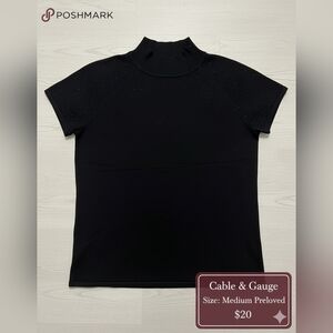 Cable & Gauge Black Short Sleeve Top